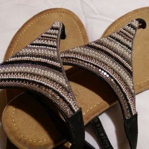 Lane Bryant • Cute Embellished Beaded Sandals